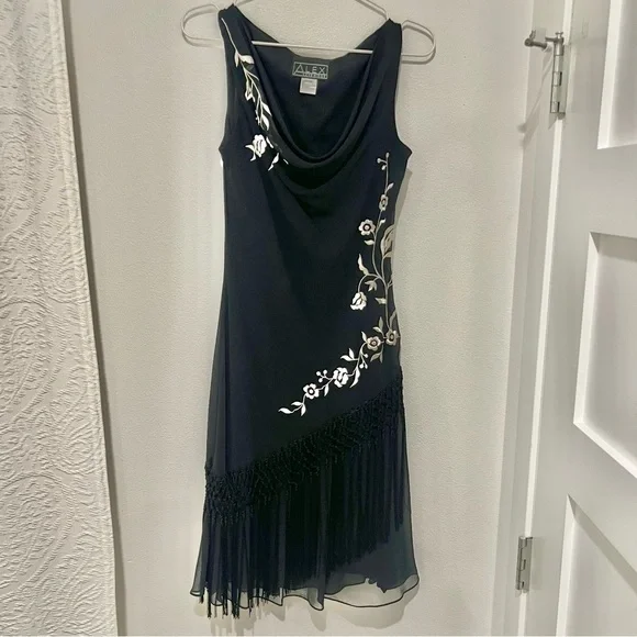 alex evenings cowl neck dress Alex Evenings Women's Long Cowl Neck A Line Dress - Navy